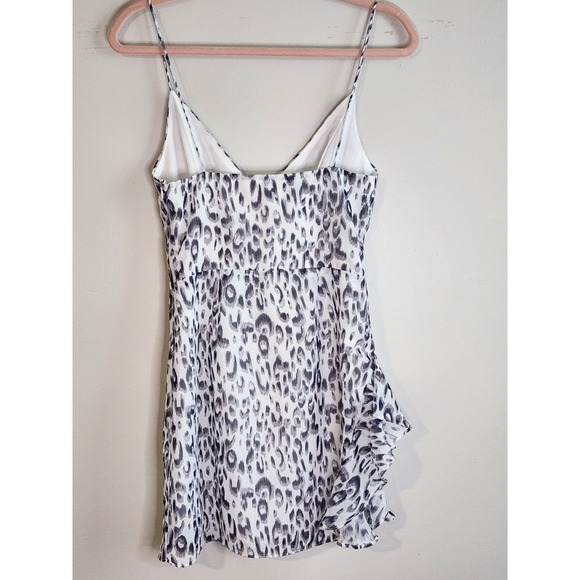 Superdown Kina Leopard Print Party Cocktail Ruffled Side Slit Mini Dress XS NWT‎ - Picture 5 of 8